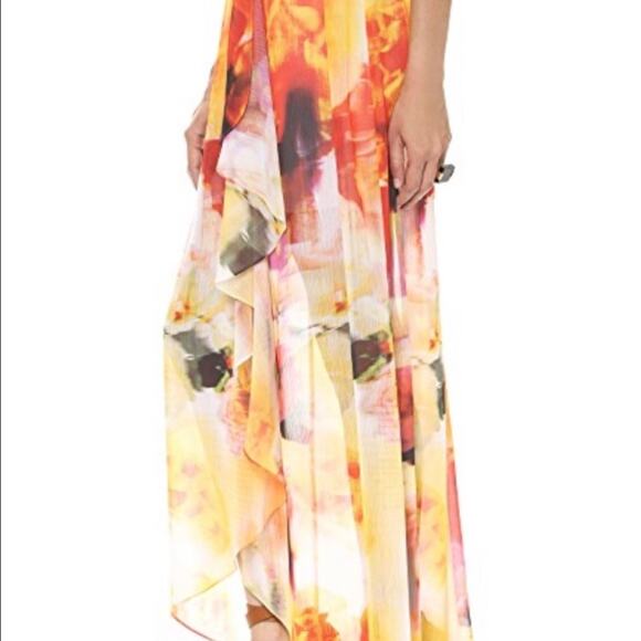 Alice + Olivia Floral Fairy Print Leah Faux Wrap Chiffon Maxi Skirt, size 8 - Picture 6 of 8